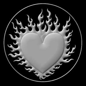 Flaming Heart Buttons
