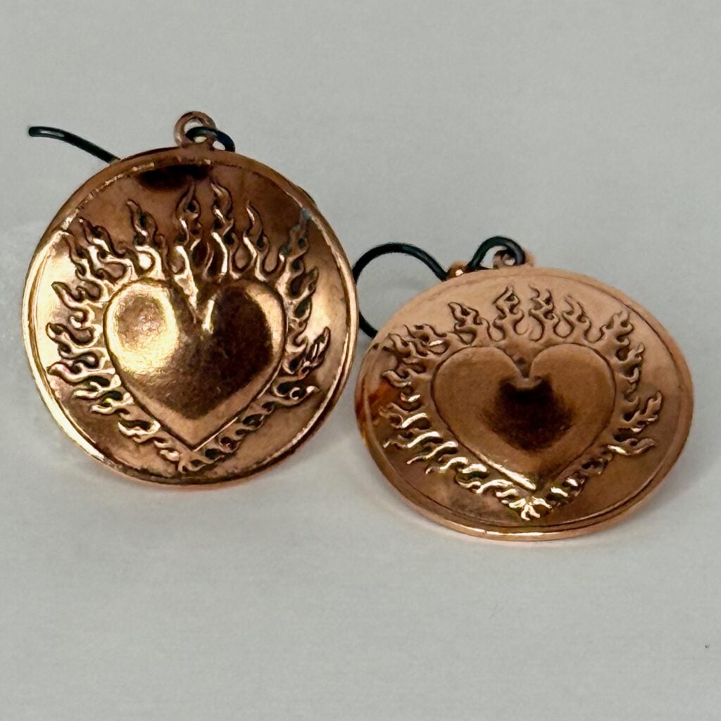 Flaming Heart Earrings