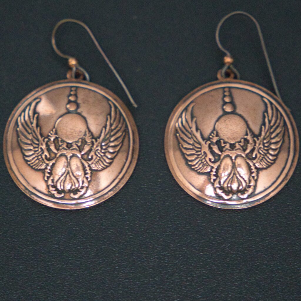 Winged Scarab Earrings