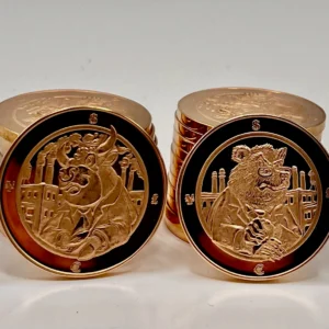 Bull & Bear stack of coins