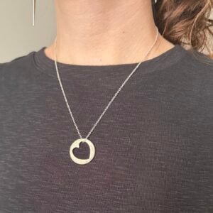 Heart Quarter Necklace on Model
